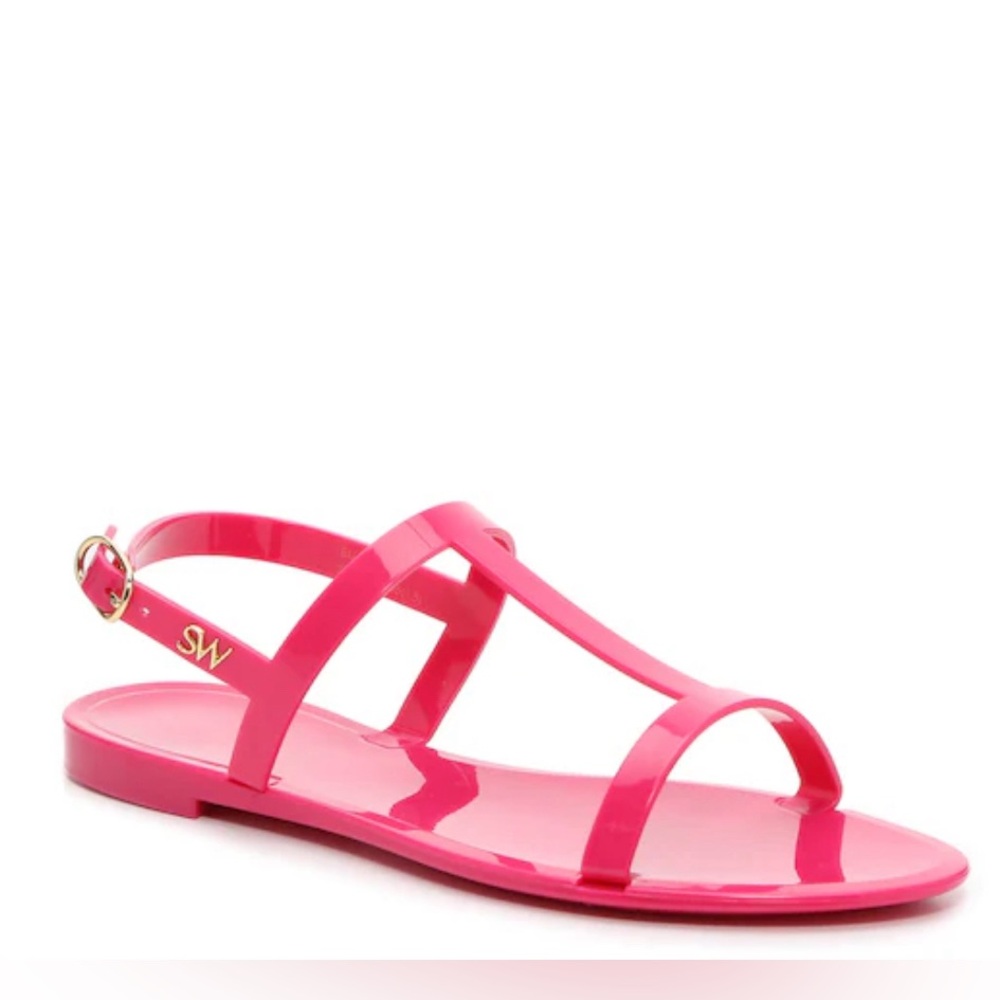 Stuart Weitzman Pink Mellie Patent Sandals Size 7, like new